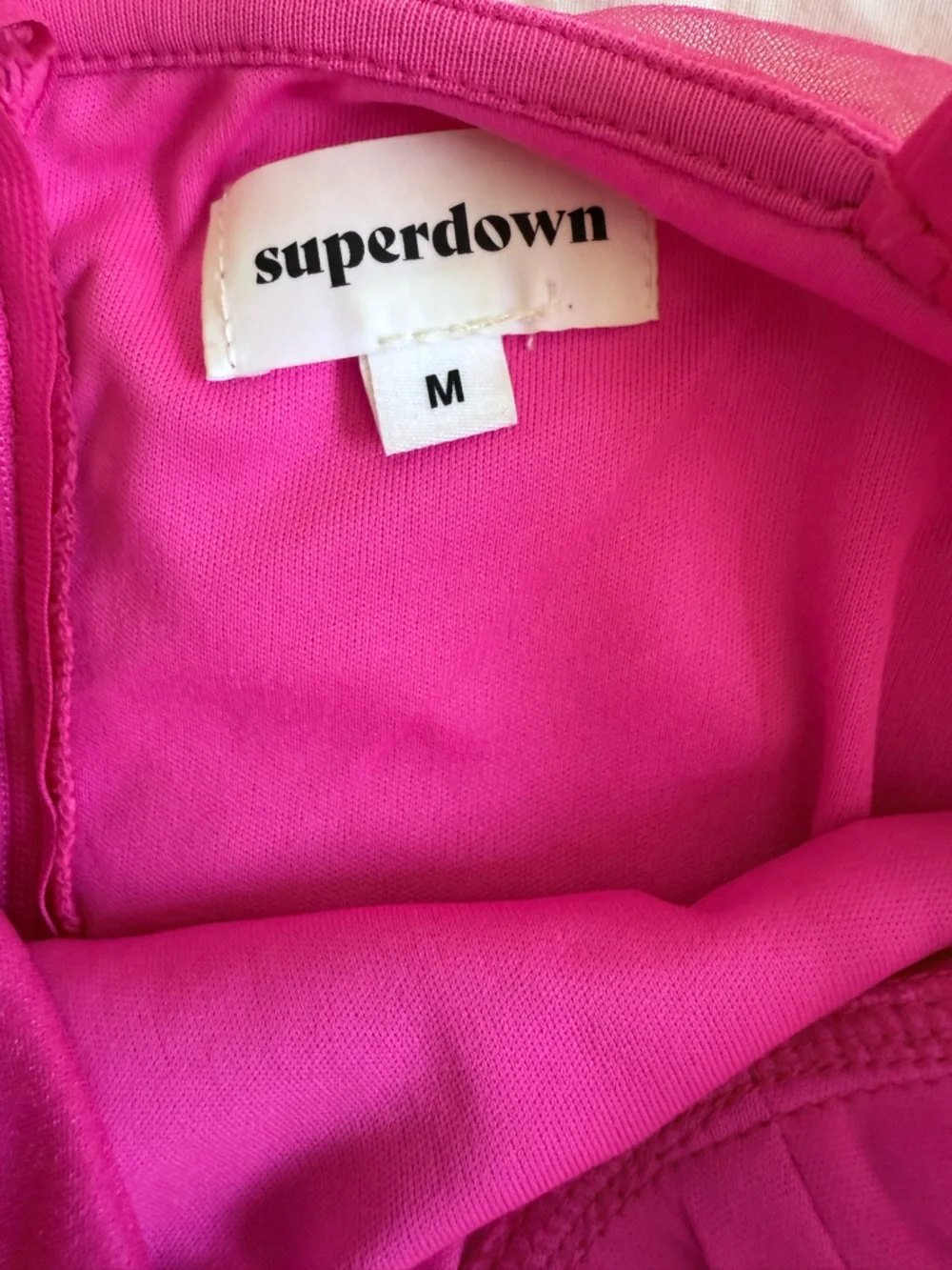 Superdown Pink Ruched Mesh Mini Dress Size M Bodycon Party Club - Picture 5 of 9